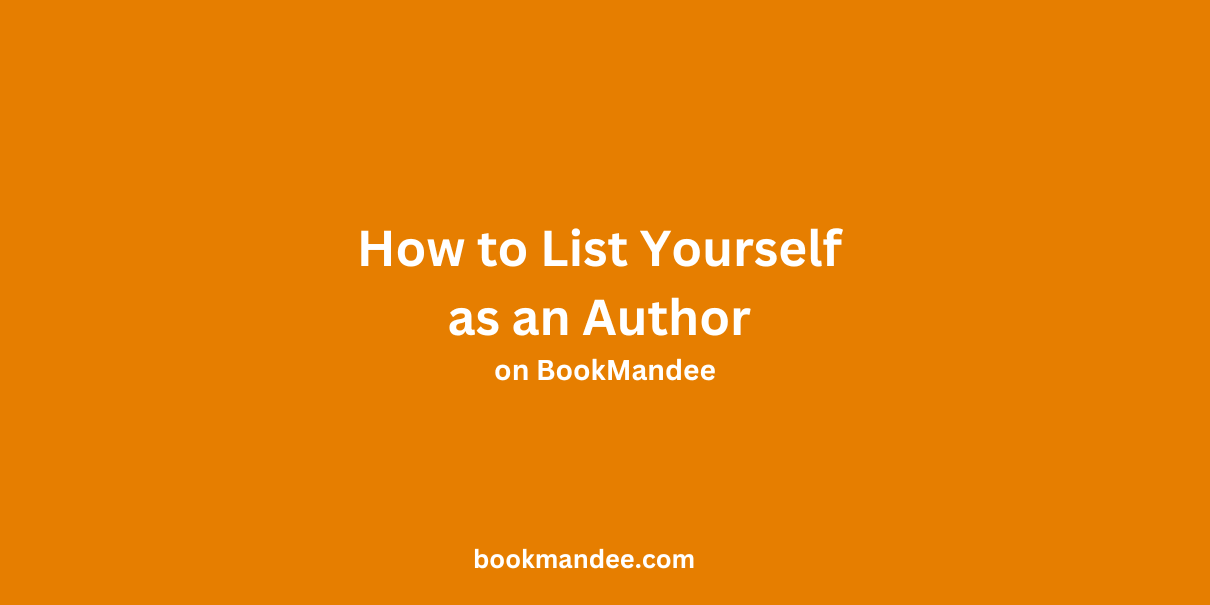 How to List Yourself as an Author on BookMandee